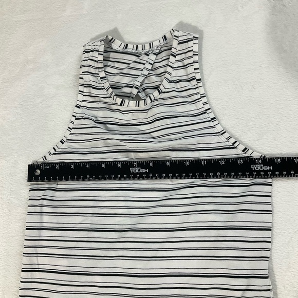 Lululemon Open Back Tank Black White Striped Size 4 / 6 - Picture 6 of 8